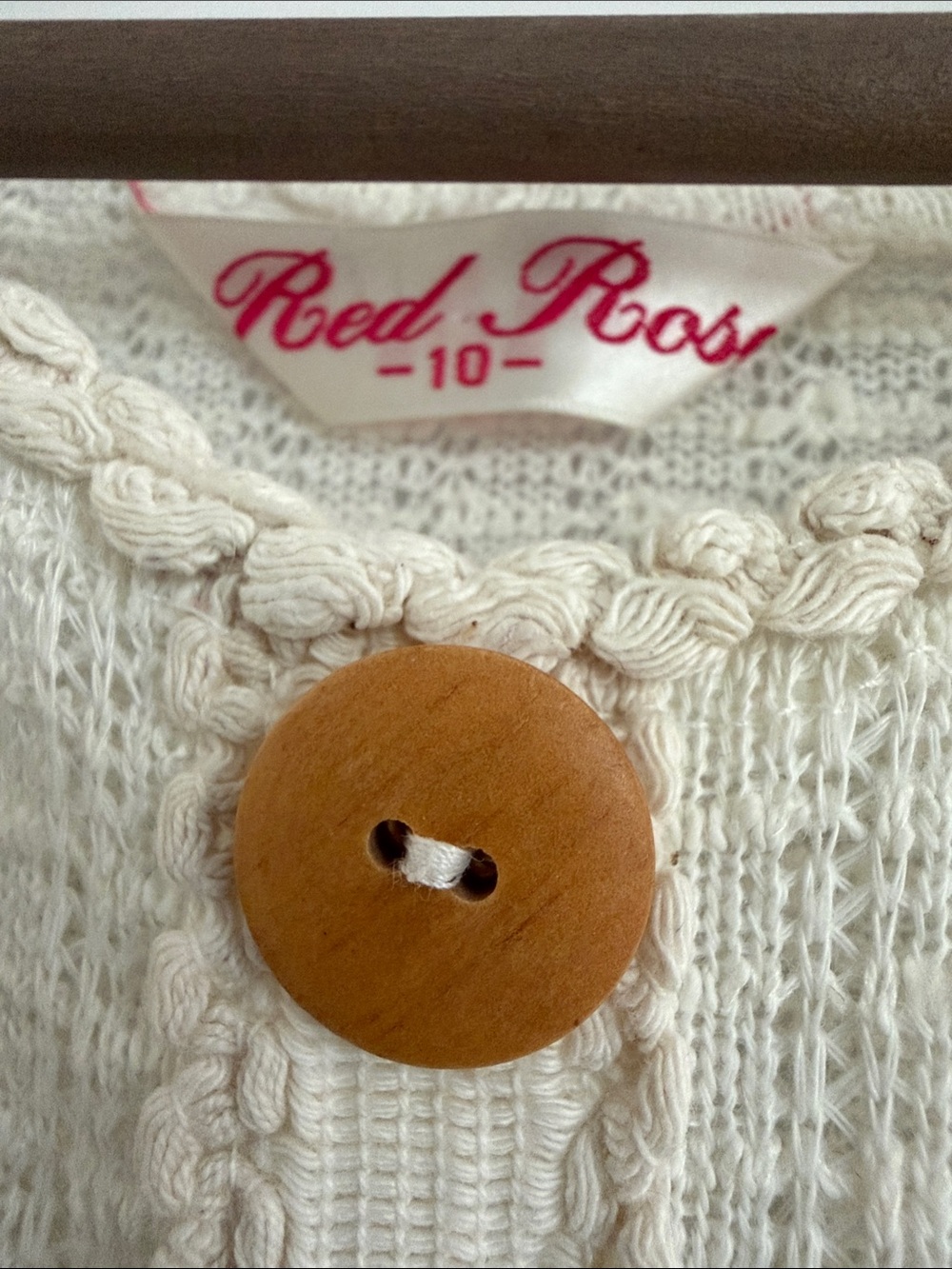 Cream Knit Button-Front Fringe Vest ( Great for summer) - Picture 4 of 4